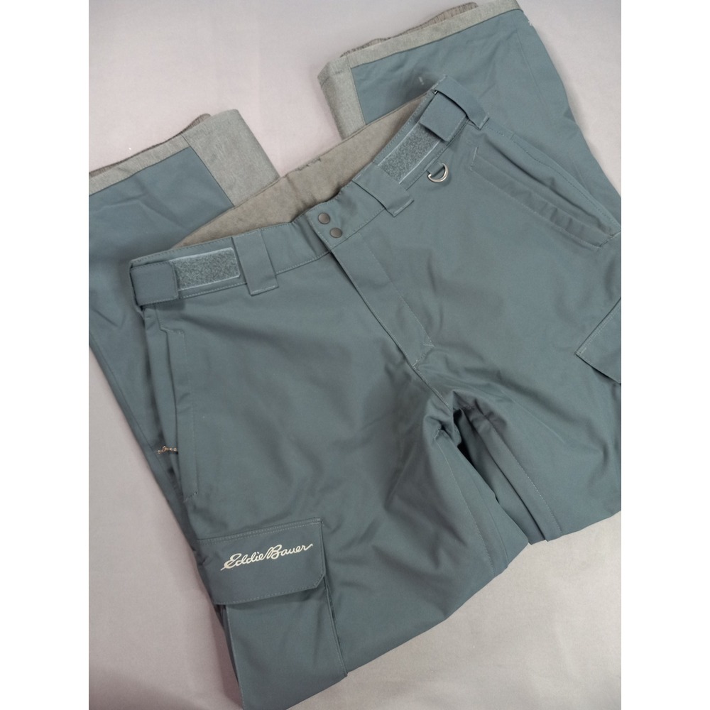 Eddie Bauer WeatherEdge Plus Mens Snow Pants Gray Ski Snowboard Cargo Size M